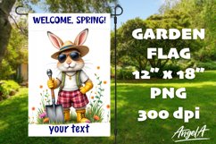 Welcome, Spring! Garden flag sublimation designs, bunny Product Image 1