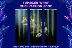 Tumbler Wrap Sublimation Design with Mystic Botanical Glow Product Image 1