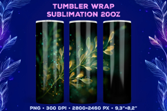 Tumbler Wrap Sublimation Design with Mystic Botanical Glow Product Image 1