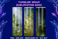 Tumbler Wrap Sublimation Design with Mystic Botanical Glow Product Image 1