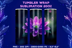 Tumbler Wrap Sublimation Design with Mystic Botanical Glow Product Image 1