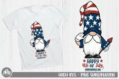 4th of July USA Patriotic Gnome Png Sublimation Design Product Image 6
