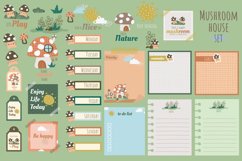 Cute Mushroom Planner Clipart - Cute Planner Clip Art Product Image 1