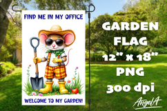 Welcome garden flag sublimation design, garden quote, mouse Product Image 1