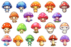 Cute Kawaii Mushroom Clipart Bundle Product Image 2