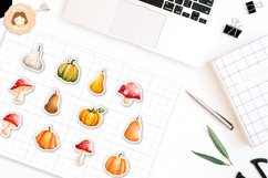Fall Pumpkin-Mushroom Printable Sticker Sheet Product Image 2