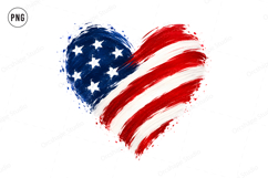 USA Flag Heart Clipart, 4th of July PNG Product Image 2