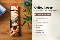 10 x Watercolor Coffee Bookmark Printable for Book Lover Product Image 2