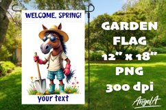 Welcome, Spring! Farmhouse Garden flag sublimation, Horse Product Image 1