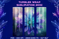 Tumbler Wrap Sublimation Design with Mystic Botanical Glow Product Image 1