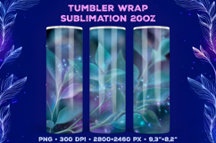 Tumbler Wrap Sublimation Design with Mystic Botanical Glow Product Image 1