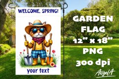 Welcome, Spring! Farmhouse Garden flag sublimation funny cat Product Image 1
