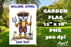 Welcome, Spring! Farmhouse Garden flag sublimation, wolf Product Image 1