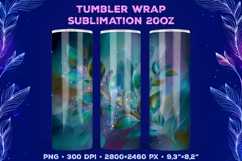 Tumbler Wrap Sublimation Design with Mystic Botanical Glow Product Image 1
