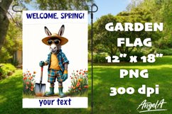 Welcome, Spring! Farmhouse Garden flag sublimation, donkey Product Image 1
