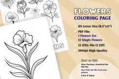 Bold and Easy Flower Coloring Pages Product Image 3