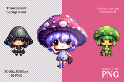 Cute Kawaii Mushroom Girl Clipart Product Image 3