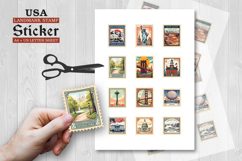 USA Travel Landmark Stamp Stickers Product Image 3