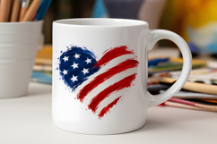 USA Flag Heart Clipart, 4th of July PNG Product Image 3