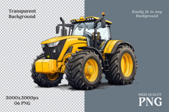 Watercolor Tractor Clipart PNG Set Product Image 3