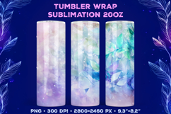 Tumbler Wrap Sublimation Design with Mystic Botanical Glow Product Image 1