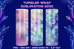 Tumbler Wrap Sublimation Design with Mystic Botanical Glow Product Image 1