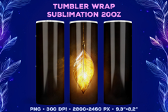Tumbler Wrap Sublimation Design with Mystic Botanical Glow Product Image 1