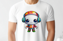 Cute Kawaii Robot Clipart PNG Bundle Product Image 4