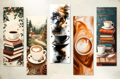10 x Watercolor Coffee Bookmark Printable for Book Lover Product Image 4