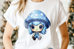 Cute Kawaii Mushroom Girl Clipart Product Image 4