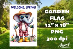 Welcome, Spring! Farmhouse Garden flag sublimation, elephant Product Image 1