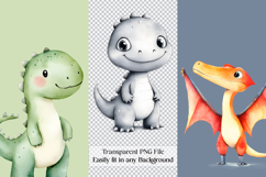 Watercolor Dinosaur Clipart Bundle Product Image 6