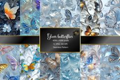 Glass butterflies 12 JPG Seamless pattern Product Image 1