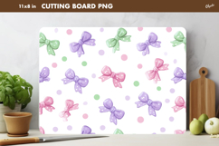 Bow Pastel Colors Cutting Board Sublimation PNG Product Image 1