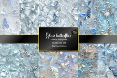 Glass butterflies 12 JPG Seamless pattern Product Image 1