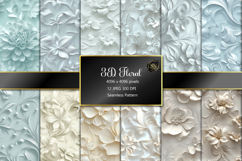 3D Flower Seamless Pattern Backgrounds Product Image 1