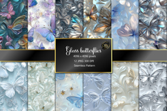 Glass butterflies 12 JPG Seamless pattern Product Image 1