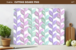 Floral Pastel Colors Cutting Board Sublimation PNG Product Image 1