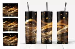 Glitter Tumbler Sublimation. Golden Stripes Tumbler Designs Product Image 3
