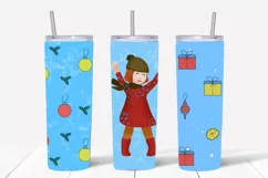 Christmas 20oz skinny tumbler wrap sublimation designs Product Image 2