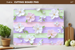 Flowers Pastel Colors Cutting Board Sublimation PNG Product Image 1