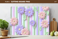 Flowers Cutting Board Sublimation, Pastel Colors Kitchen Product Image 1