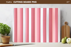 Pink Striped Cutting Board Sublimation PNG Product Image 1