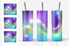 Glitter Tumbler Sublimation, Golden Waves Tumbler Design Product Image 5