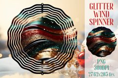 Wind Spinner Sublimation | Glitter Red Green stripes Spinner Product Image 1