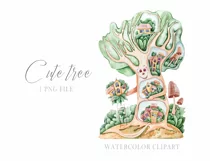 Watercolor cute nursery tree sublimation / 1 illustration Product Image 4
