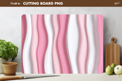 Pink Abstract Striped Cutting Board Sublimation PNG Product Image 1