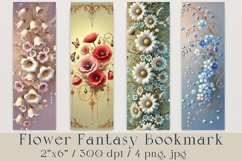 Flower Fantasy Bookmark, 4 png, jpg Product Image 1