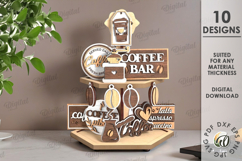 Coffee Tiered Tray Decor Lasercut. Kitchen Decor SVG Product Image 1