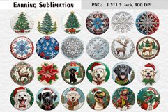Christmas Round Earring Bundle|Stained Glass|Santa|Snowman Product Image 2